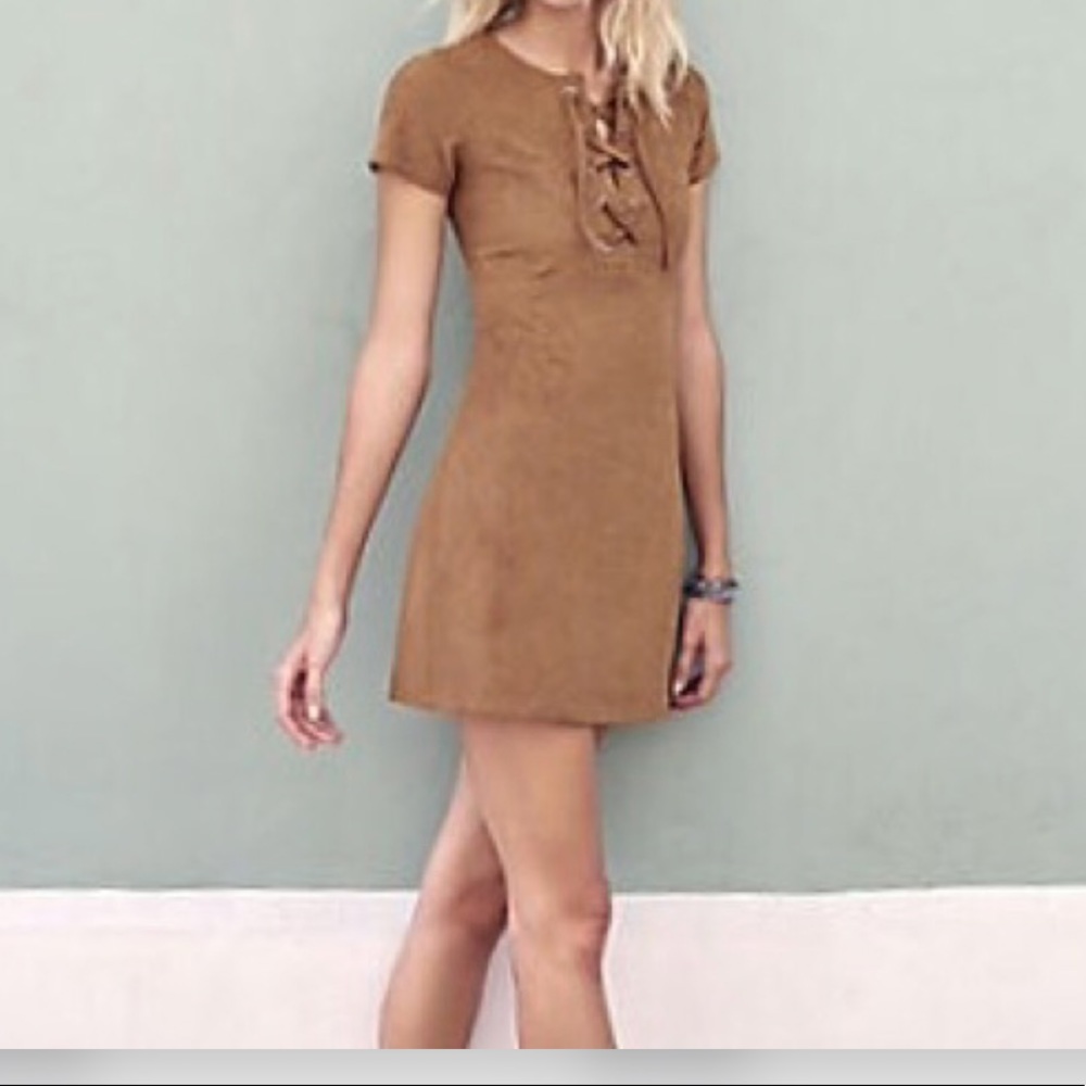 Express brown faux suede. Worn once. Size 10